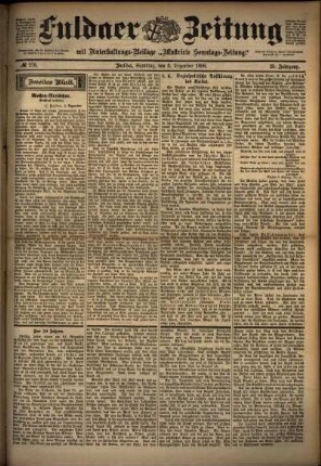 Zweite Ausgabe vom Samstag, den 03. Dezember 1898.