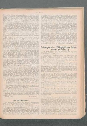 Satzungen der "Pädagogischen Gesellschaft" Bochum