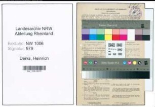 Entnazifizierung Heinrich Derks , geb. 21.03.1906 (Bote)