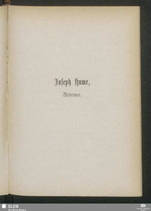 Joseph Hume, Reformer