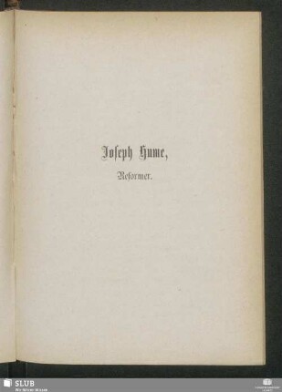 Joseph Hume, Reformer