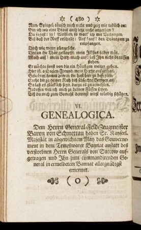 VI. Genealogica.