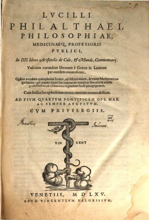 In IIII. libros Aristotelis de Caelo Commentarii