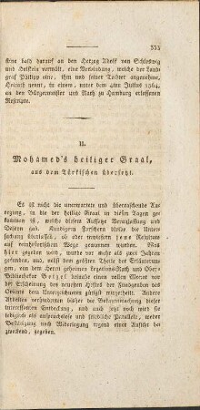 II. Mohamed's heiliger Graal, ...