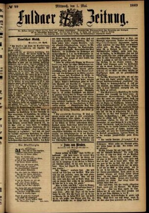 Ausgabe vom Mittwoch, den 01. Mai 1889.