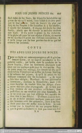 Conte Des Abus Les Jours De Noces