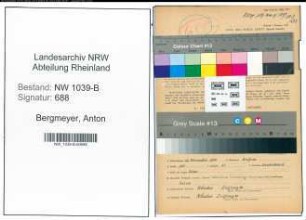 Entnazifizierung Anton Bergmeyer , geb. 24.11.1908 (Techniker)