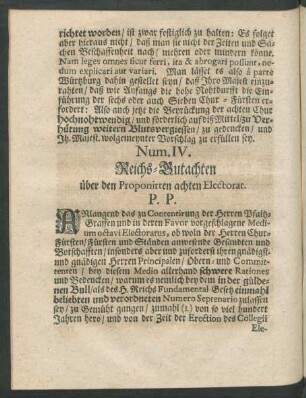 Num. IV. Reichs-Gutachten ...