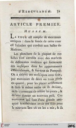 Article premier: Museum