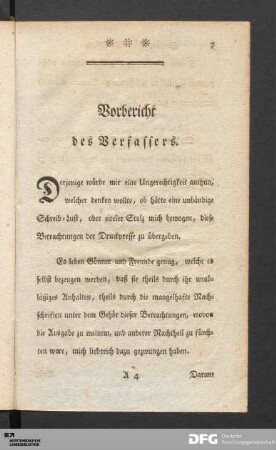 Vorbericht des Verfassers.