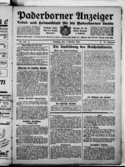 Paderborner Anzeiger : Lokal- und Heimatzeitung für das gesamte Paderborner Land : Tageszeitung für Jedermann : Publikationsorgan vieler Behörden