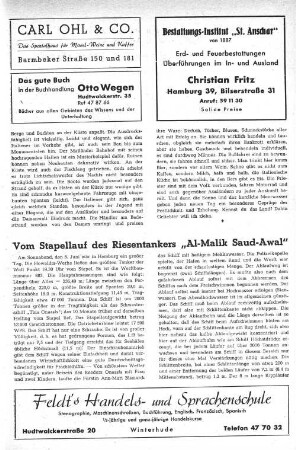 Vom Stapellauf des Riesentankers "Al-Malik Saud-Awal"