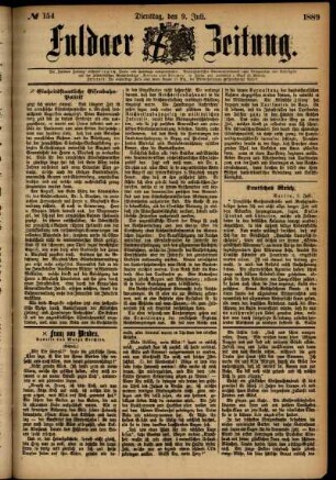 Ausgabe vom Dienstag, den 09. Juli 1889.