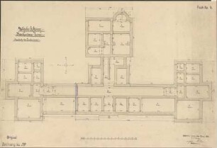 Wolff`sche Stiftung, Krankenhaus Lemgo, Grundriß der Fundamente Juni 1899