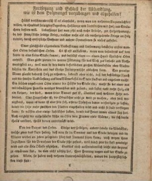 Fortsetzung und Schluß der Abhandlung, wie ist dem Holzmangel vorzubeugen und abzuhelfen?