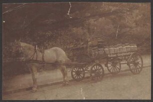 Ansichtskarte Pferdewagen „Sahne-Großhandlung“, Oranienstraße 195