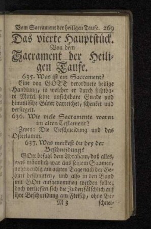 Das vierte Hauptstück. Von dem Sacrament der Heiligen Taufe.