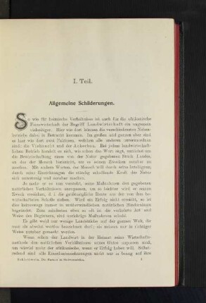 I. Teil. Allgemeine Schilderungen.