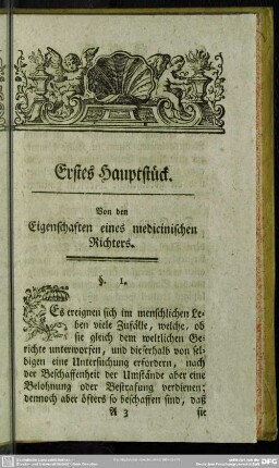 Erstes Hauptstück. Von den Eigenschaften eines medicinischen Richters