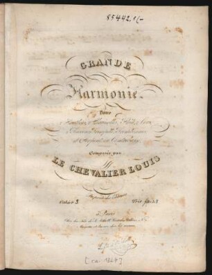 Cahier 3: Grande Harmonie : Pour 2 Hautbois, 2 Clarinettes, Flûte, 2 Cors, 2 Bassons, Trompette, Trombonnes, et Serpent ou Contrebasse