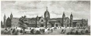 Weltausstellung Philadelphia 1876. Ackerbauhalle : Weltausstellung Philadelphia 1876. Ackerbauhalle. Zeitgenöss. Holzstich