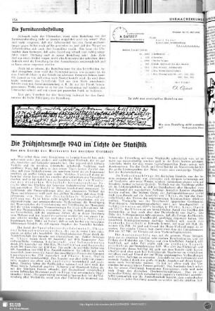 Die Frühjahrsmesse 1940 im Lichte der Statistik