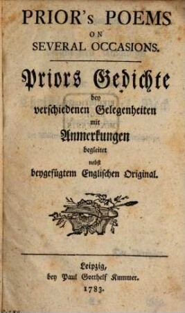 Poems on several occasions : = Gedichte