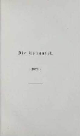 Die Romantik (1820.)