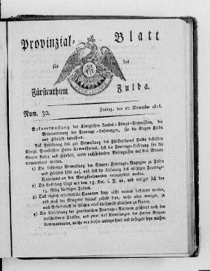 Num. 30., Ausgabe vom 17. November 1815