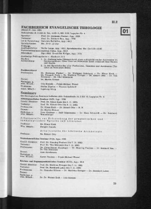 Fachbereich Evangelische Theologie