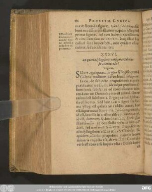 XXXVI. An quarta syllogismorum figura Galenica sit admittenda? Negatur.