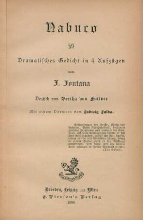 Nabuco : dramatisches Gedicht in 4 Aufzügen
