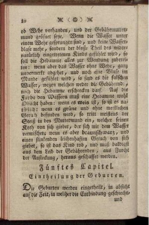 Fünftes Capitel. Eintheilung der Geburten.