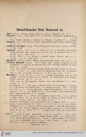 Römisch-Deutsches Reich, Oesterreich etc. (Nr. 1 - 186)