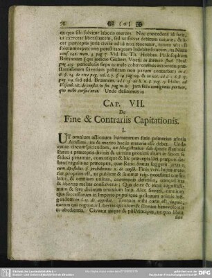 Cap. VII. De Fine & Contrariis Capitationis