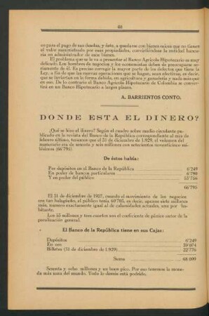 Dónde está el dinero?