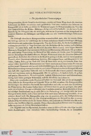 1. Die physikalischen Voraussetzungen