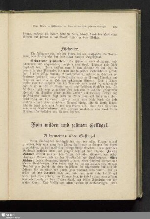 Vom wilden und zahmen Geflügel