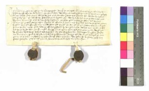 Merklin Gristin von Eßlingen, der Kantengießer, Bürger zu Öhringen (Orengew), Gefängnis; Siegel: Hans und Erhard von Berlichingen.