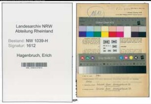 Entnazifizierung Erich Hagenbruch , geb. 12.11.1896 (Beamter)