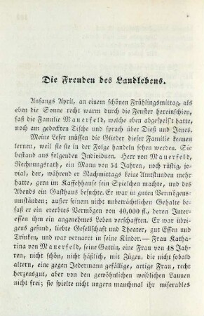 Die Freuden des Landlebens
