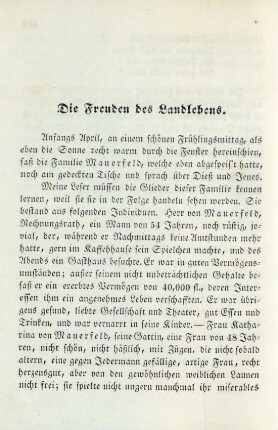 Die Freuden des Landlebens