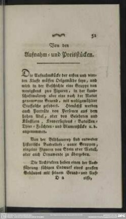 Von den Aufnahm- und Preisstücken