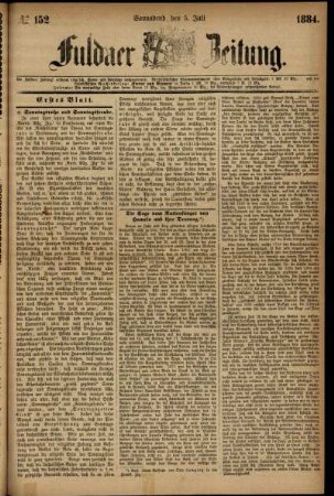 Ausgabe vom Samstag, den 05. Juli 1884.