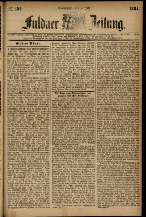 Ausgabe vom Samstag, den 05. Juli 1884.