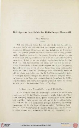 18: Beiträge zur Geschichte der Heidelberger Romantik