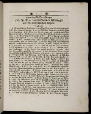 Unpartheyische Betrachtungen über die älteste Nachrichten von Göttingen und der Göttingischen Gegend
