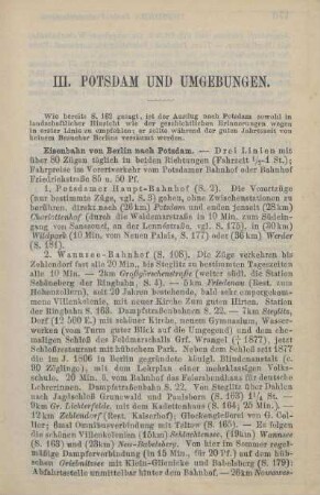 III. Potsdam und Umgebungen