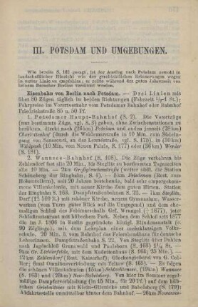 III. Potsdam und Umgebungen