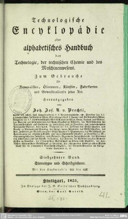 [Hauptbd.] 17: Stereotypie und Schriftgießerei : mit den Kupfertafeln 412 bis 436